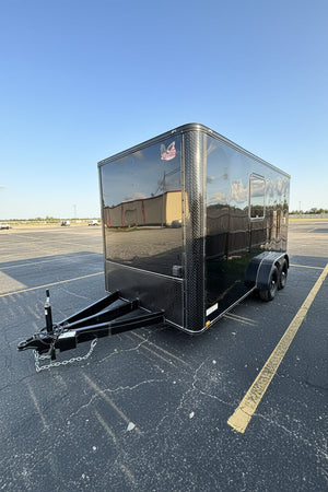 Panther Cargo Trailer 7'x14' Black Blackout Dog Washing Trailer Ron's Toy Shop, Inc.