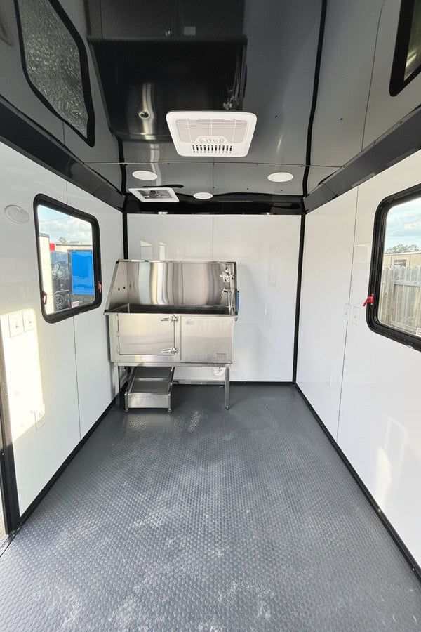 Panther Cargo Trailer 7'x14' Black Blackout Dog Washing Trailer Ron's Toy Shop, Inc.