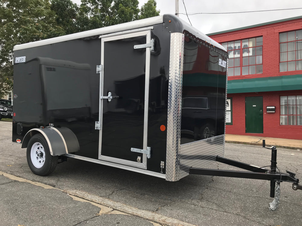 Enclosed Cargo Trailer 6'x12' Black RAMP Car Mate