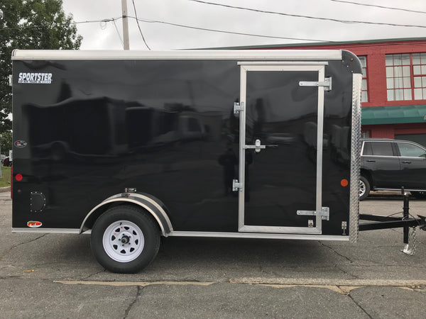 Enclosed Cargo Trailer 6'x12' Black RAMP Car Mate 6"up