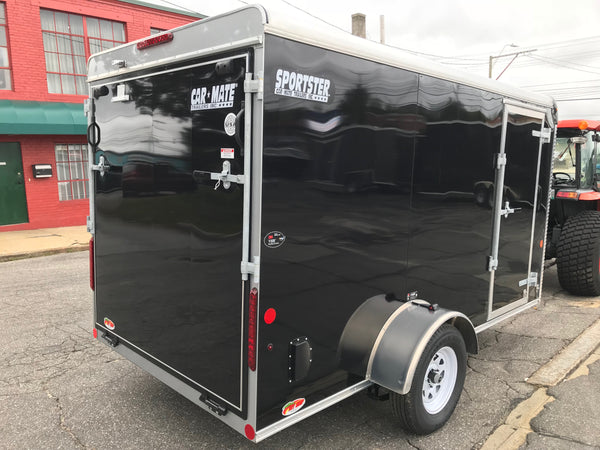Enclosed Cargo Trailer 6'x12' Black RAMP Car Mate 6"up