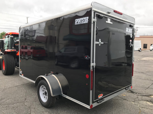 Enclosed Cargo Trailer 6'x12' Black RAMP Car Mate 6"up