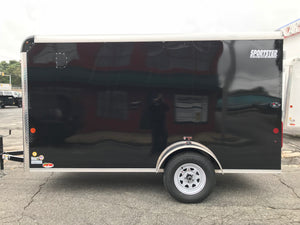 Enclosed Cargo Trailer 6'x12' Black RAMP Car Mate 6"up