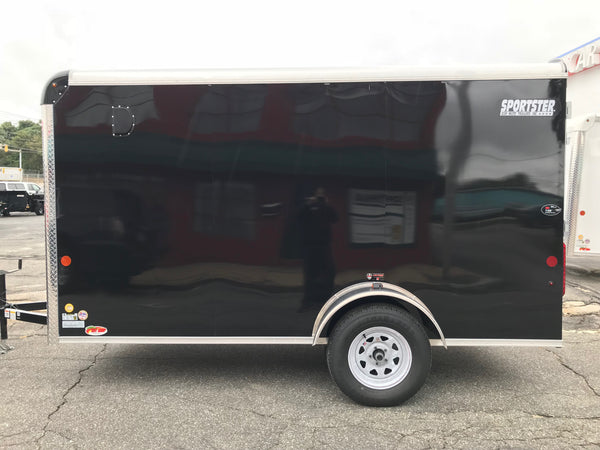 Enclosed Cargo Trailer 6'x12' Black RAMP Car Mate 6"up