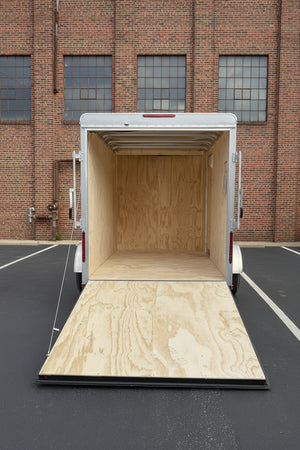 Enclosed Cargo Trailer 6'x10' Black RAMP Car Mate v-nose 6" Extra Height Ron's Toy Shop, Inc.