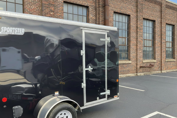 Enclosed Cargo Trailer 6'x10' Black RAMP Car Mate v-nose 6" Extra Height Ron's Toy Shop, Inc.
