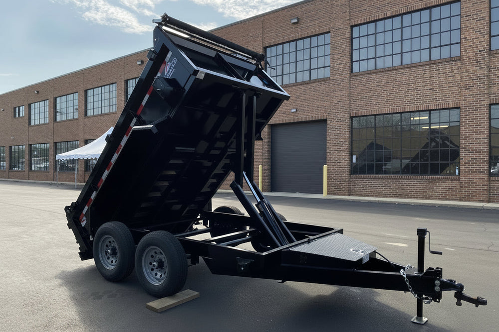 Dump Trailer 6'x10' Black Hawke 9900 GVWR with Ramps Ron's Toy Shop, Inc.