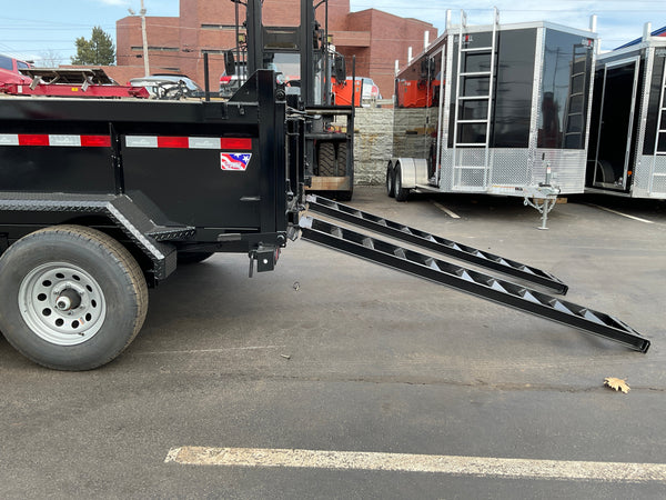 Dump Trailer 6'x10' Black Hawke 9900 GVWR with Ramps Ron's Toy Shop, Inc.