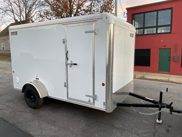 Enclosed Cargo Trailer 6'x12' White RAMP Car Mate 6"up Car Mate Trailers