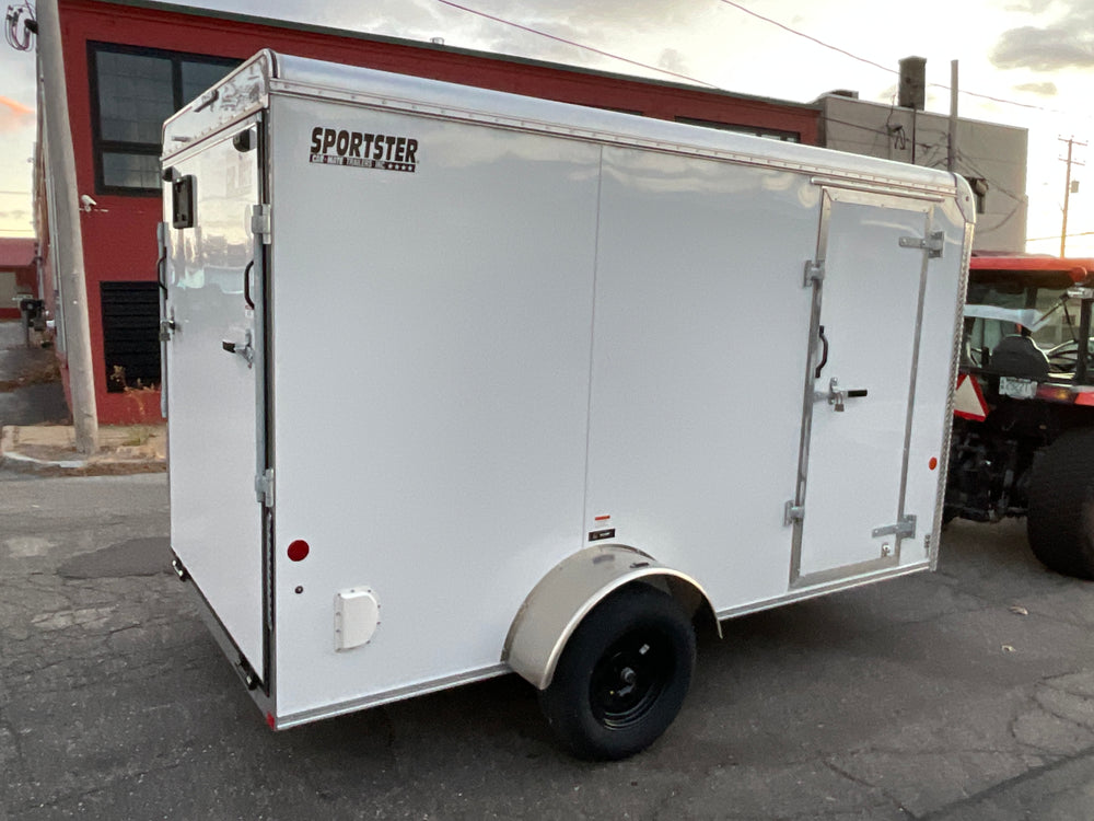 Enclosed Cargo Trailer 6'x12' White RAMP Car Mate 6"up