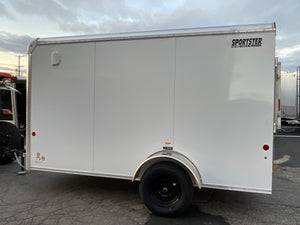 Enclosed Cargo Trailer 6'x12' White RAMP Car Mate 6"up Car Mate Trailers