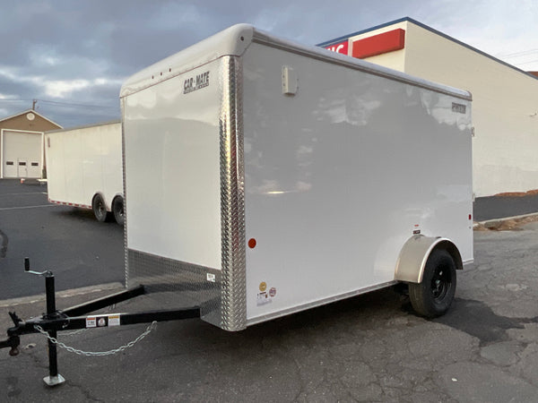 Enclosed Cargo Trailer 6'x12' White RAMP Car Mate 6"up Car Mate Trailers