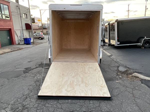Enclosed Cargo Trailer 6'x12' White RAMP Car Mate 6"up Car Mate Trailers