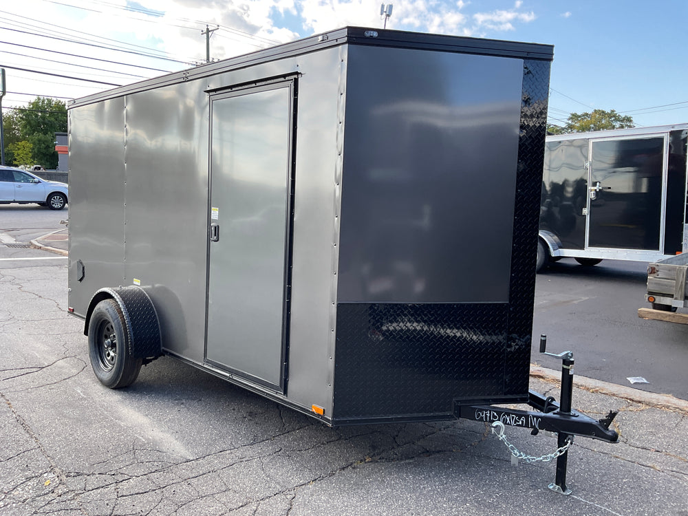 Panther Cargo Trailer 6'x12' Charcoal Black Out RAMP Single Axle