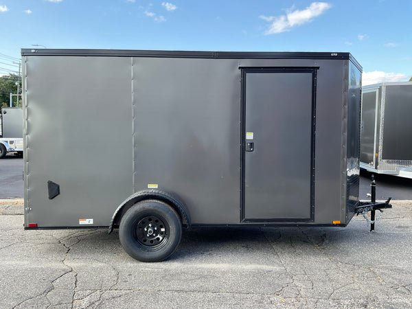 Panther Cargo Trailer 6'x12' Charcoal Black Out RAMP Single Axle Panther Cargo Trailers