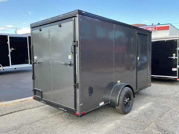 Panther Cargo Trailer 6'x12' Charcoal Black Out RAMP Single Axle Panther Cargo Trailers