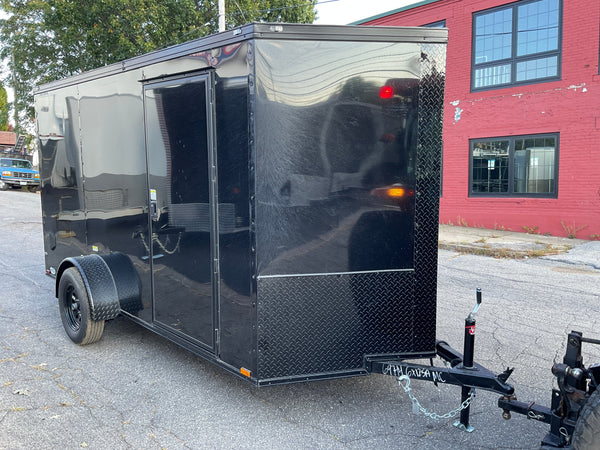 Panther Cargo Trailer 6'x12' Black Black Out RAMP Single Axle Panther Cargo Trailers