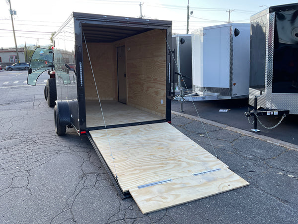 Panther Cargo Trailer 6'x12' Black Black Out RAMP Single Axle Panther Cargo Trailers