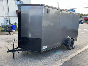 Panther Cargo Trailer 6'x12' Charcoal Black Out RAMP Single Axle Panther Cargo Trailers