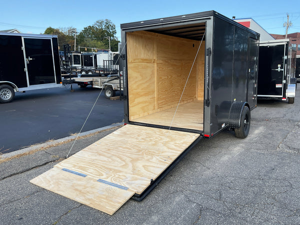 Panther Cargo Trailer 6'x12' Charcoal Black Out RAMP Single Axle Panther Cargo Trailers