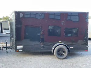 Panther Cargo Trailer 6'x12' Black Black Out RAMP Single Axle Panther Cargo Trailers