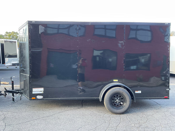 Panther Cargo Trailer 6'x12' Black Black Out RAMP Single Axle Panther Cargo Trailers