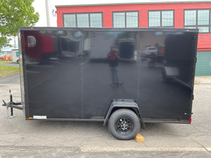 Enclosed Cargo Trailer 6'x12 Black Blackout Ramp Door Xtreme Cargo Single Axle Xtreme Cargo Trailers