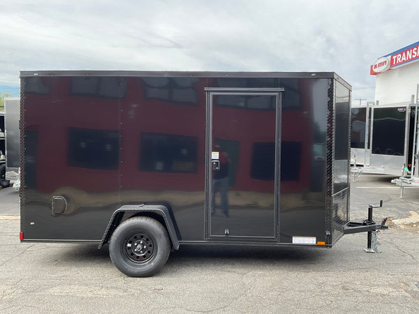 Enclosed Cargo Trailer 6'x12 Black Blackout Ramp Door Xtreme Cargo Single Axle Xtreme Cargo Trailers
