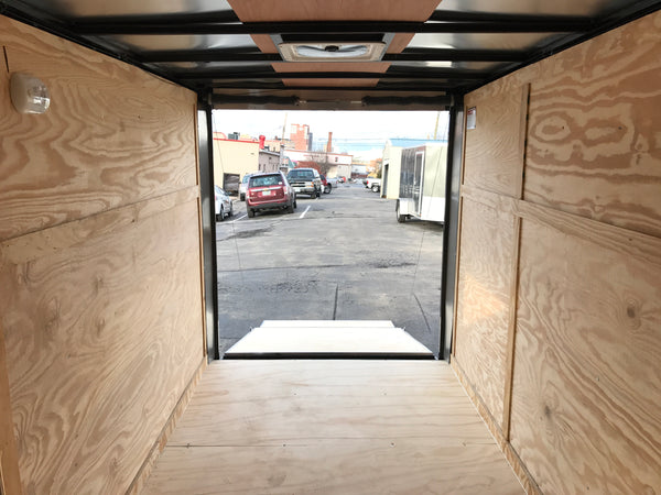 Enclosed Cargo Trailer 6'x10'+2'V WHITE RAMP Covered Wagon