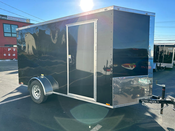 Panther Cargo Trailer 6'x12' Black RAMP Single Axle Panther Cargo Trailers