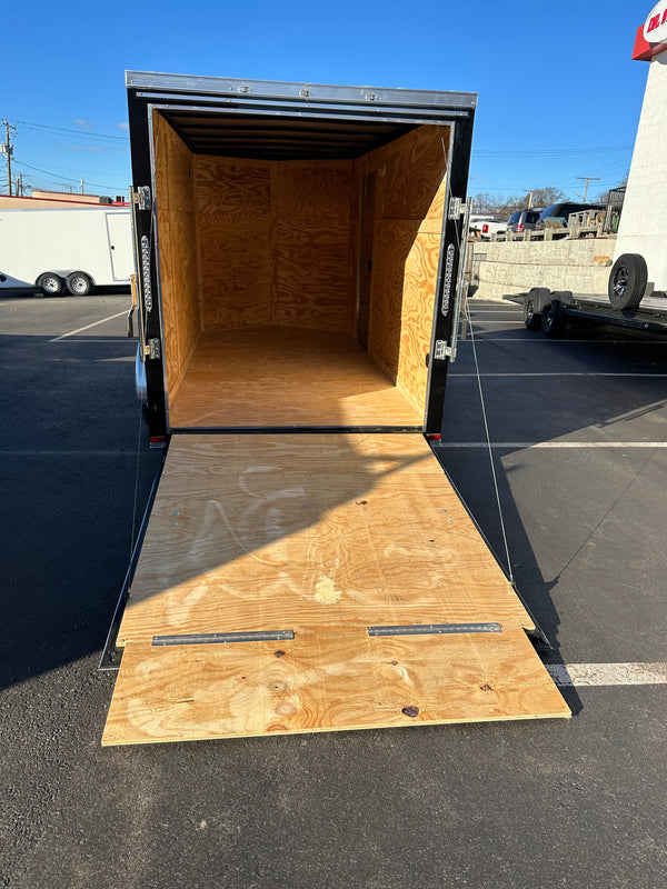 Panther Cargo Trailer 6'x12' Black RAMP Single Axle Panther Cargo Trailers
