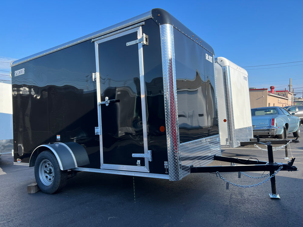 Enclosed Cargo Trailer 6'x12' Black Barn Car Mate 6" up