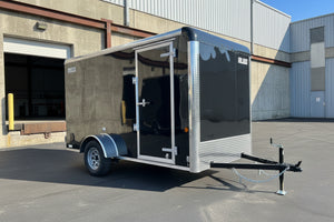 Enclosed Cargo Trailer 6'x12' Black Barn Car Mate 6" up Car Mate Trailers