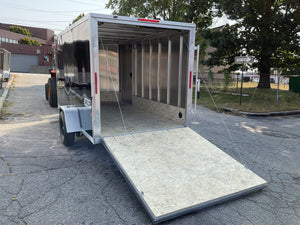 Enclosed Aluminum Cargo Trailer 6'x12' BLACK RAMP Alcom Xpress XLT Pro Series Xpress Trailers