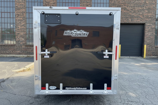 Enclosed Aluminum Cargo Trailer 6'x12' BLACK RAMP Alcom Xpress XLT Series Ron's Toy Shop, Inc.