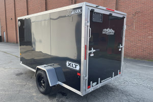 Enclosed Aluminum Cargo Trailer 6'x12' BLACK RAMP Alcom Xpress XLT Series Ron's Toy Shop, Inc.