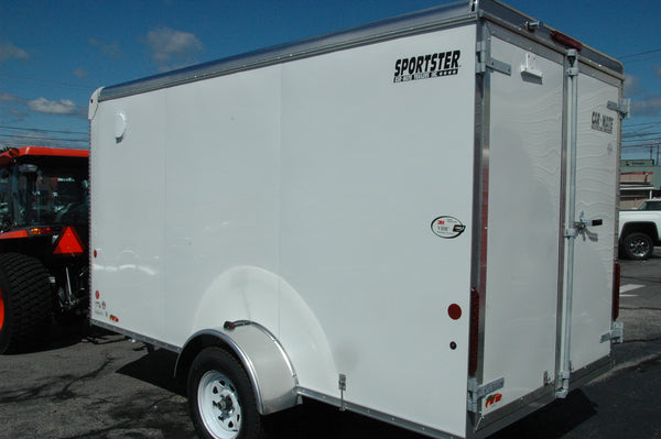 Enclosed Cargo Trailer 6'x12' White Barn Car Mate 6" up