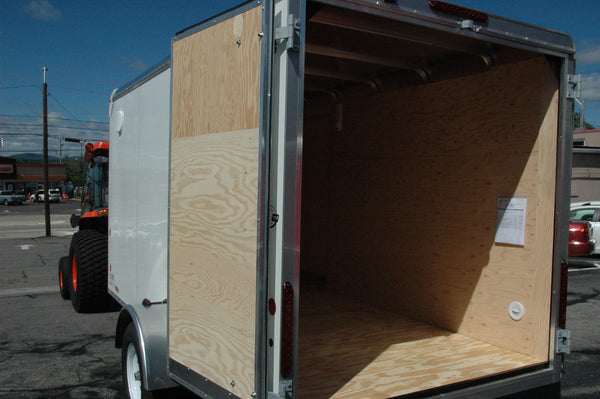Enclosed Cargo Trailer 6'x12' White Barn Car Mate 6" up