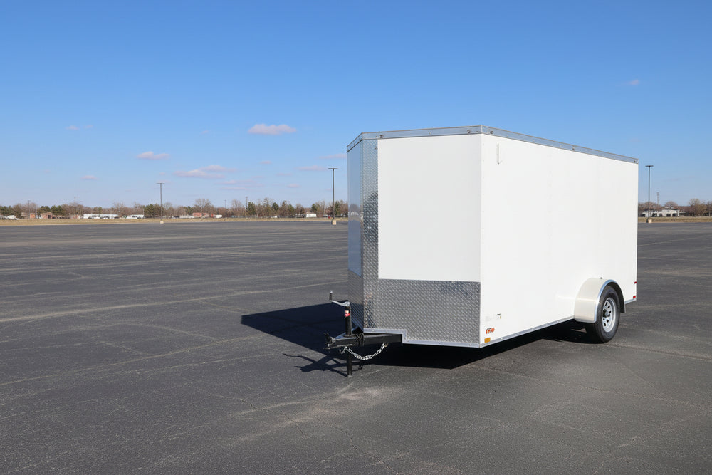 Panther Cargo Trailer 6'x12' White RAMP Single Axle Panther Cargo Trailers