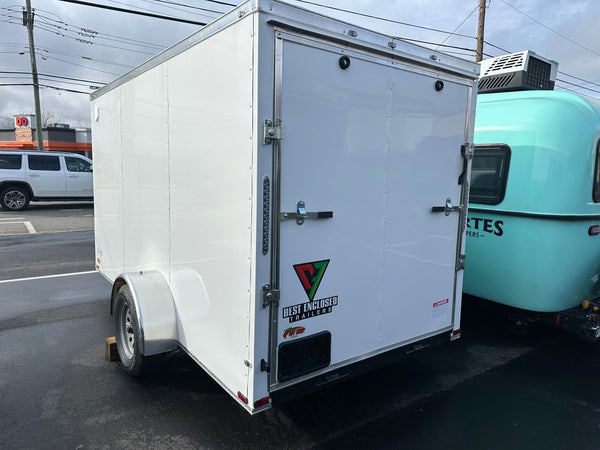 Panther Cargo Trailer 6'x12' White RAMP Single Axle Panther Cargo Trailers