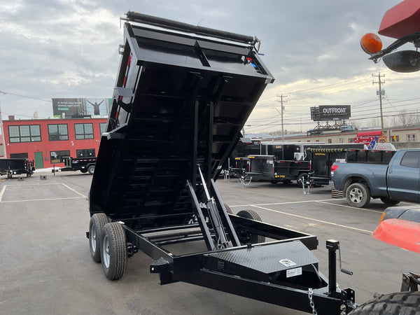 Dump Trailer 6'x12' Black Hawke 9900 GVWR with Ramps Hawke Trailers