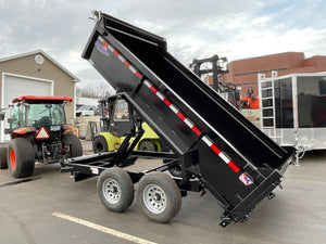 Dump Trailer 6'x12' Black Hawke 9900 GVWR with Ramps Hawke Trailers