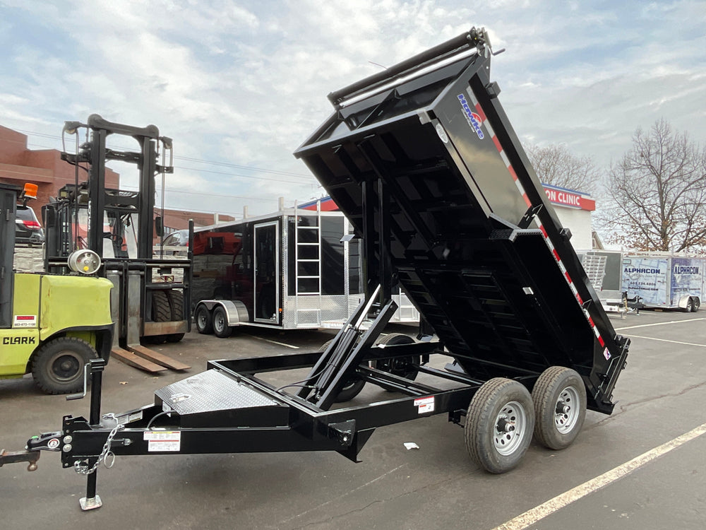 Dump Trailer 6'x12' Black Hawke 9900 GVWR with Ramps Ron's Toy Shop, Inc.