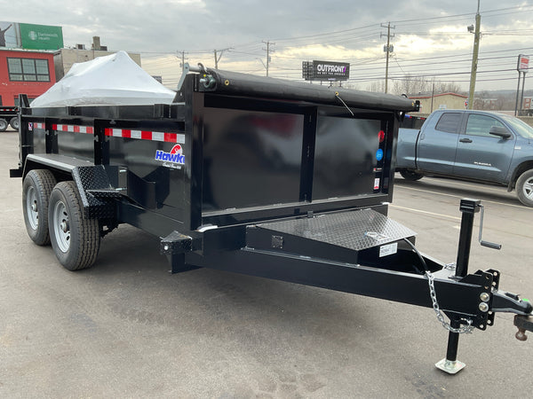 Dump Trailer 6'x12' Black Hawke 9900 GVWR with Ramps Hawke Trailers