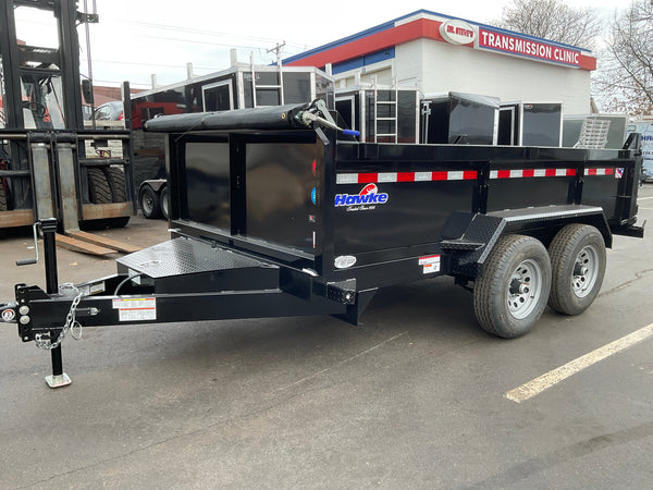 Dump Trailer 6'x12' Black Hawke 9900 GVWR with Ramps Hawke Trailers