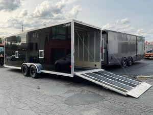 Enclosed SNOWMOBILE Trailer 7.4'x24' Black RAMP High County Trailers