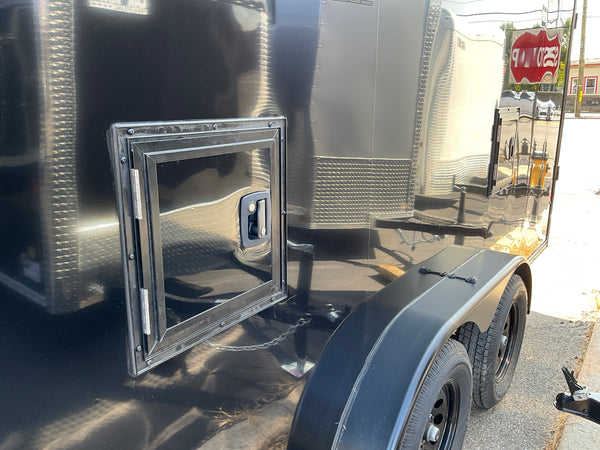 Enclosed SNOWMOBILE Trailer 7.4'x18' Black Black-Out RAMP High County Trailers