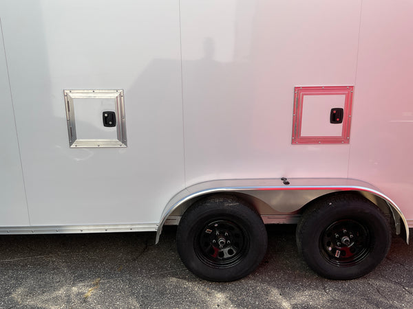 Enclosed SNOWMOBILE Trailer 7.4'x18' White RAMP High County Trailers