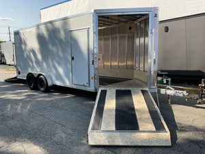 Enclosed SNOWMOBILE Trailer 7.4'x18' White RAMP High County Trailers