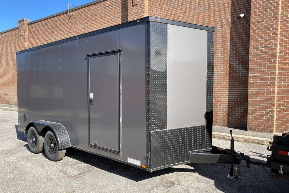 Enclosed Cargo Trailer 7'x16 Xtreme Cargo Charcoal Black Out 7' Interior Xtreme Cargo Trailers